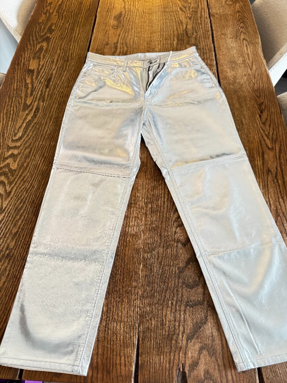 GAP Silver Faux Leather Jeans